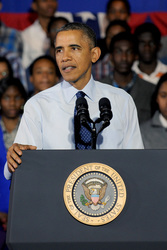 Präsident Obama besucht die Pathways in Technology Early College High School, New York