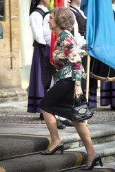 Königin Sophias Ankunft in Oviedo