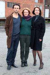 'Der Mann am Strand' Fototermin, Hamburg
