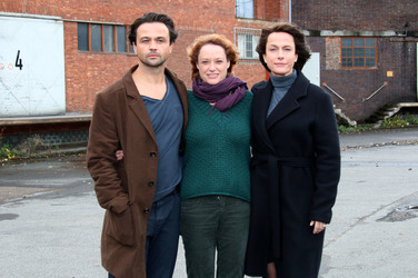 'Der Mann am Strand' Fototermin, Hamburg