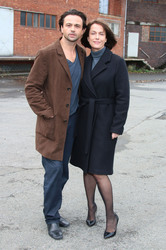 'Der Mann am Strand' Fototermin, Hamburg
