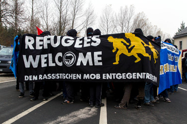 Gegen-Demo in Schneeberg