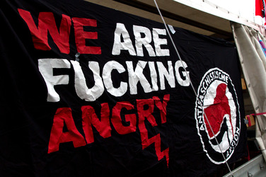 Gegen-Demo in Schneeberg