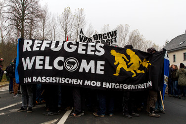 Gegen-Demo in Schneeberg