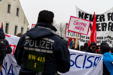 Gegen-Demo in Schneeberg