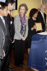 Königin Sophoia besucht die Middle School South Bronx, New York