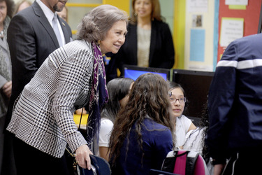 Königin Sophoia besucht die Middle School South Bronx, New York