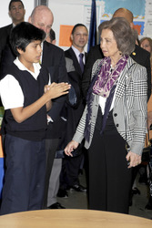 Königin Sophoia besucht die Middle School South Bronx, New York