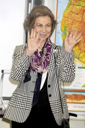 Königin Sophoia besucht die Middle School South Bronx, New York