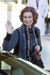 Die spanische Königsfamilie besucht König Juan Carlos im Krankenhaus, Pozuelo de Alarcon,