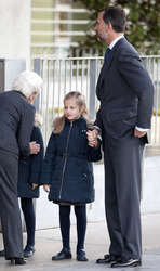 Die spanische Königsfamilie besucht König Juan Carlos im Krankenhaus, Pozuelo de Alarcon,