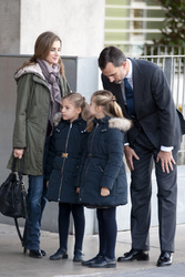 Die spanische Königsfamilie besucht König Juan Carlos im Krankenhaus, Pozuelo de Alarcon,