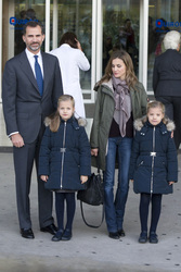 Die spanische Königsfamilie besucht König Juan Carlos im Krankenhaus, Pozuelo de Alarcon,