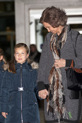 Die spanische Königsfamilie besucht König Juan Carlos im Krankenhaus, Pozuelo de Alarcon,