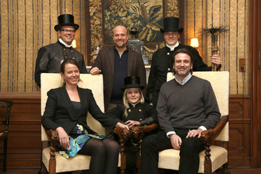 Irene Fleischlin, Moritz Sachs, Mirco Vogelsang und Schornsteinfege
