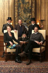 Irene Fleischlin, Moritz Sachs, Mirco Vogelsang und Schornsteinfege