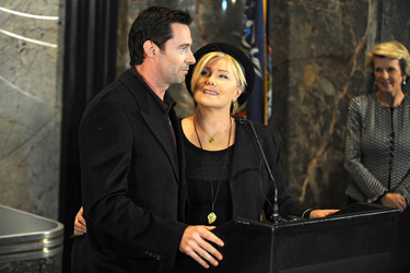 Hugh Jackman und Deborra-Lee Furness besuchen das Empire State Building, New York