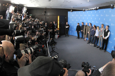 Willem Dafoe, Edward Norton, Tilda Swinton, Wes Anderson, Ralph Fiennes, Tony Revolori, Saoirse Ronan, Jeff Goldblum, Bill Murray