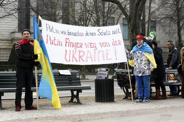 Demonstration vor der Russischen Botschaft, Berlin
