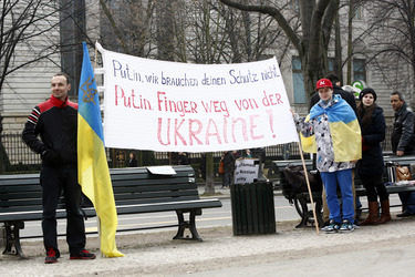 Demonstration vor der Russischen Botschaft, Berlin