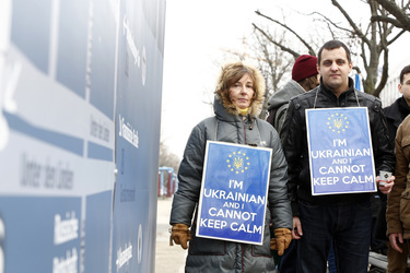 Demonstration vor der Russischen Botschaft, Berlin
