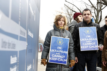 Demonstration vor der Russischen Botschaft, Berlin