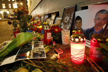 Kerzen vor der Ukrainischen Botschaft, Berlin