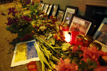 Kerzen vor der Ukrainischen Botschaft, Berlin