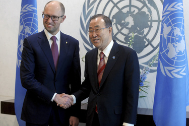 Arseniy Yatsenyuk bei den Vereinten Nationen, New York