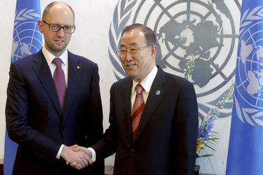 Arseniy Yatsenyuk bei den Vereinten Nationen, New York