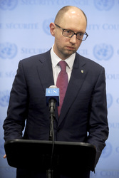 Arseniy Yatsenyuk bei den Vereinten Nationen, New York