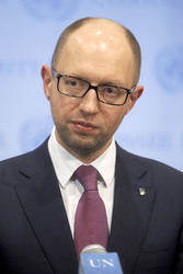 Arseniy Yatsenyuk bei den Vereinten Nationen, New York
