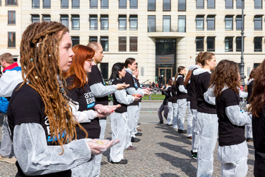 Tierkörperaktion vor dem Brandenburger Tor, Berlin