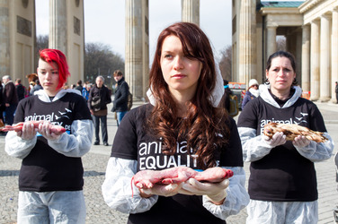 Tierkörperaktion vor dem Brandenburger Tor, Berlin