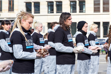Tierkörperaktion vor dem Brandenburger Tor, Berlin