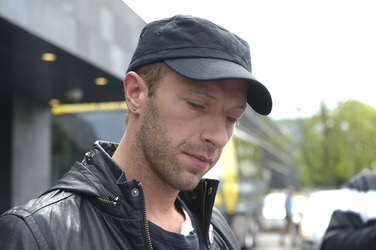 Chris Martin vor dem Hyatt Hotel, Köln