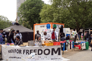 Maidemo Flüchtlingsdorf Oranienstraße, Berlin