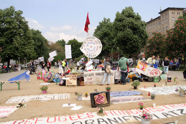 Maidemo Flüchtlingsdorf Oranienstraße, Berlin