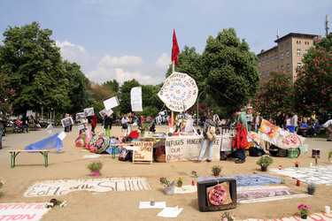 Maidemo Flüchtlingsdorf Oranienstraße, Berlin