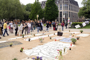 Maidemo Flüchtlingsdorf Oranienstraße, Berlin