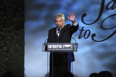 Chuck Hagel erhält den Intrepid Freedom Award, New York