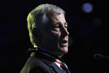 Chuck Hagel erhält den Intrepid Freedom Award, New York