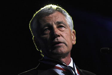 Chuck Hagel erhält den Intrepid Freedom Award, New York