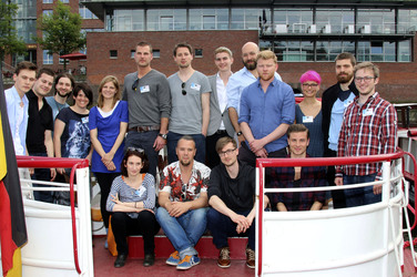 Barkassen Locationtour mit den Nominierten des Studio Hamburg Nachwuchspreises 2014, Hamburg