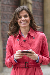 Franziska Schenk bei Dreharbeiten für den MDR, Erfurt