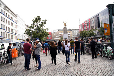 Demonstration gegen die bevorstehende Räumung der Gerhard-Hauptmann-Schule, Berlin