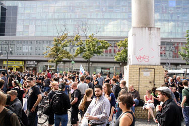 Demonstration gegen die bevorstehende Räumung der Gerhard-Hauptmann-Schule, Berlin