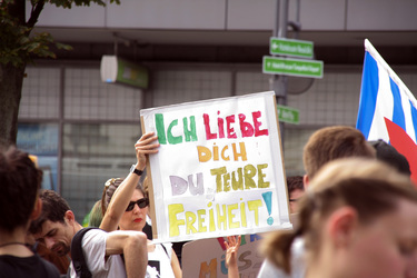 Demonstration gegen die bevorstehende Räumung der Gerhard-Hauptmann-Schule, Berlin