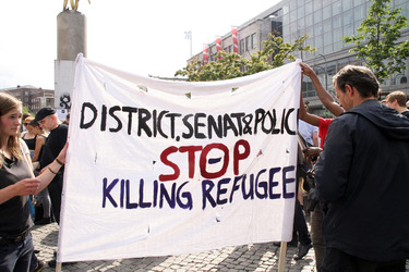 Demonstration gegen die bevorstehende Räumung der Gerhard-Hauptmann-Schule, Berlin