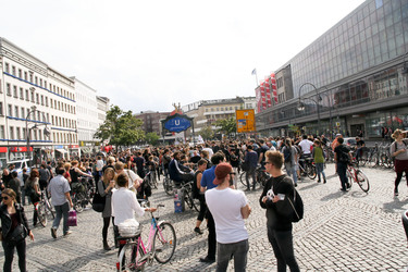Demonstration gegen die bevorstehende Räumung der Gerhard-Hauptmann-Schule, Berlin